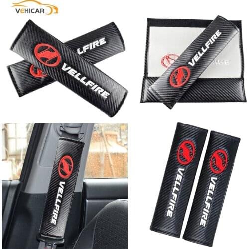 VEHICAR Car Safety Belt Pads For VELLFIRE Vehicle 2PCS Car Seat Belt Cover Auto Accessories