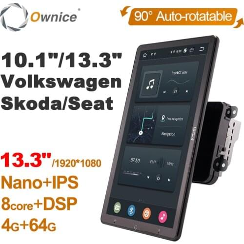 Tesla style PX6 13.3" Android 10.0 Car DVD Player Auto Rotatable Navigation GPS For Volkswagen VW golf Skoda Seat Stereo Radio