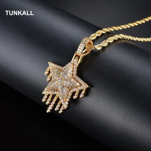 Bling Bling Iced Out Brass Pendants Mirco Pave Prong with AAA Zircon CZ Necklace Pendants Setting For Men And Women CN041