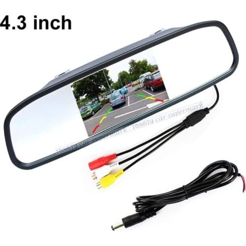 4.3" TFT LCD Color Car Rear Rearview Mirror Monitor with 2 Video Input for Parking Assitance