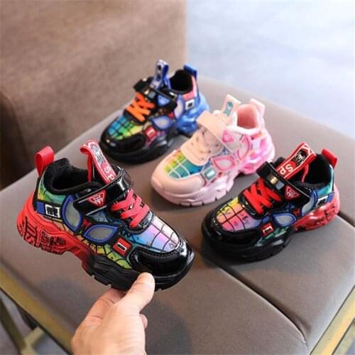 Childrens Cartoon Kid Shoes Girls Fashion Toddler Sneakers New Age Season 2021 Tide ZhongTong Boy Leather Womens Shoes