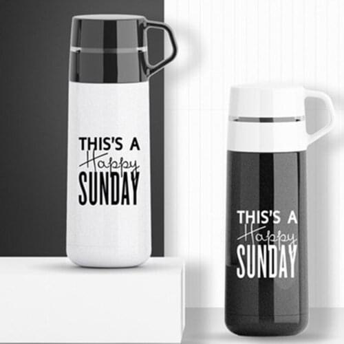 350ml Travel Mini Thermocup Black 304 Stainless Steel Tumbler Women Straight Cup Vacuum Flask Thermo Mug Car Thermos Bottle
