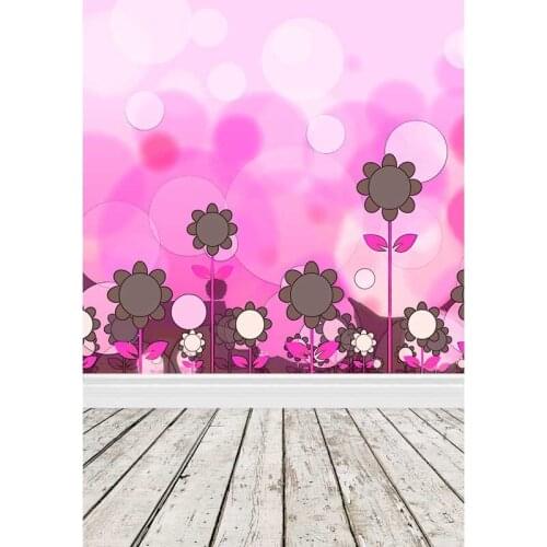 Wooden Floor Photography Backdrops Pink Backgrounds for Photo Studio Children Kids Baby Shower Portrait Photo Shoot Vinyl Cloth