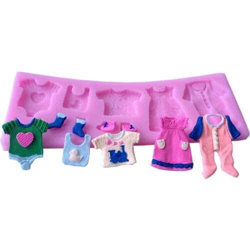 Sugar Cake Mold Baby Clothes Liquid Silicone Mold Baking Tool D029
