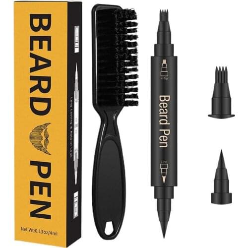 Engraving Styling Eyebrow Tool Beard Filling Pen Kit Barber Pencil With Brush Male Mustache Shape Tool Hair Styling Pencil