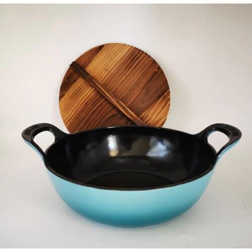 26cm Cast Iron Blue Enamel Soup Pot Saucepan