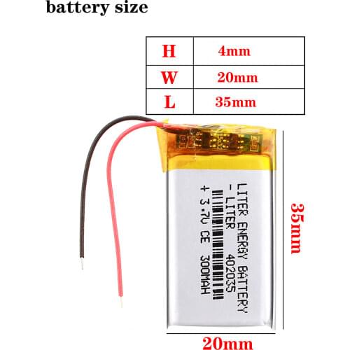 3.7 V lithium polymer batteries, 042035, 402035, 300 mah MP3 MP4't a MP5 small toys