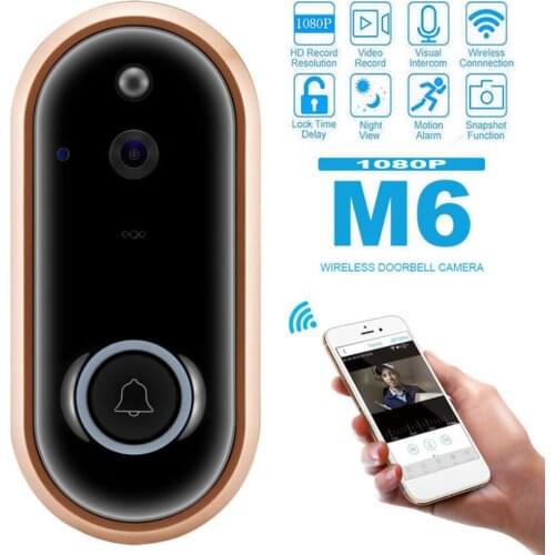 M6 Wireless HD 1080P Visual WIFI Doorbell Infrared Night Vision Remote Home Monitoring Waterproof Intercom Doorbell Phone Call