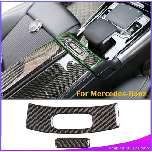 For Mercedes-Benz B-Class GLB 2020 Armrest Box Switch Stickers Real Carbon Fiber (Soft) Car Interior Modification Accessories