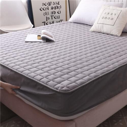 Solid Color Quilted Mattress Cover King Queen Twin All-inclusive Bed Protector Cover Anti-mite Bed Cover No Pillowcase
