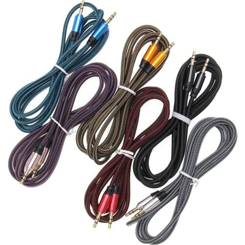 Wholesale 1.8m Jack Audio Cable 3.5 mm to 3.5mm Aux Cable Male to Male Aux Cord for iphone 8 Samsung for Speaker New 500pcs