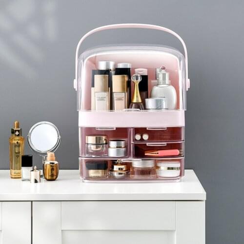 Makeup Organizer Cosmetic Storage Box Jewelry Lipstick Container Box Makeup Brushes Holder Rack Organizer Case Desktop Drawer
