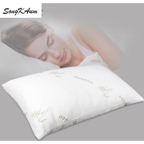 SongKAum High-grade bamboo fiber Pillow Filling 100% Mulberry Silk Child Adult Orthopedic Neck Pillows With cotton cover