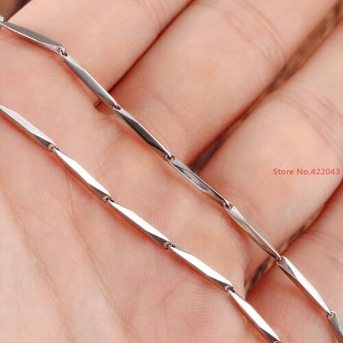 New Arrival 50cm*1mm Mens Womens Top Grade Jewelry Silver Color Polished 316L Stainless Steel Stick Chain Necklace Top Quality