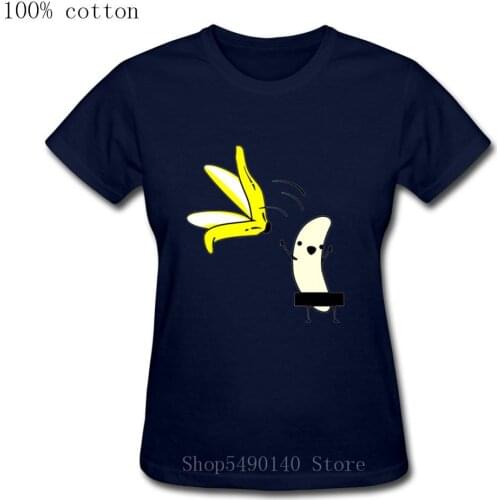 Parody Naked Banana Striptease T Shirt Funny Women Streetwear Short Sleeve Cotton Tshirt New Casual Style Hip Hop O-Neck T-Shirt