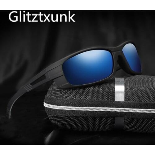 Glitztxunk Polarized Sunglasses Men Fashion Square Male Eyewear Brand Design Sun Glasses Travel UV400 Goggles oculos de sol