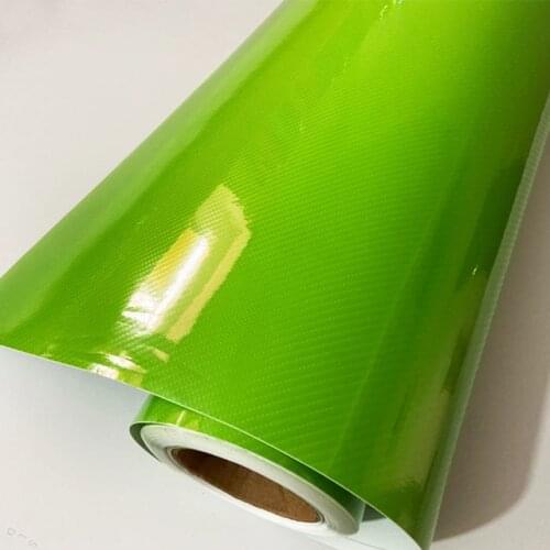Car Styling glossy Green 5D Carbon Fiber Vinyl film Car Wrap sticker decal