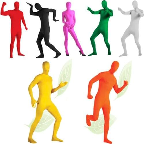 Thin Breathable Elastic Kids Adult Halloween Clothes Unisex Invisible Cloak Masquerade Jumpsuit Cosplay Costume Tight Dress