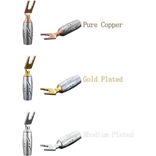 Viborg 4pcs Hifi Audio Y Spade Plug Speaker Terminal Pure Copper Gold/Rhodium Plated Available VS701 Jack for Amplifier