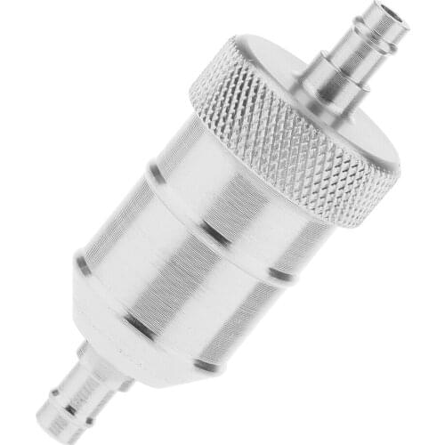 High Flow Gold 1/4''6mm Inline Gas Fuel Filter For Motorcycle Silver