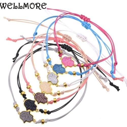 WELLMORE cheap Anklets For Women simple stone plam Anklet Bracelets girl foot jewelry women gifts wholesale Drop Shipping