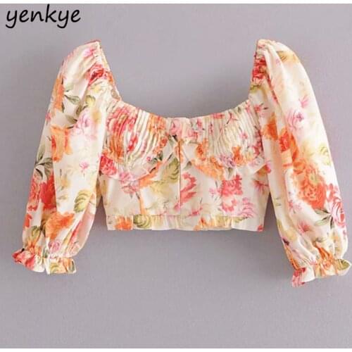 Блузки с цветами Yenkye China At AliExpress