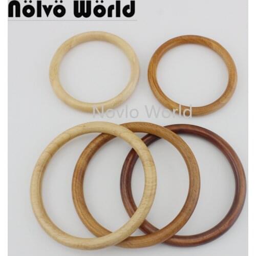 2-10-20 pieces,2 size 3 colors 11cm 14cm Oka Tree solid wood round handle,crochet purse brown circle handles