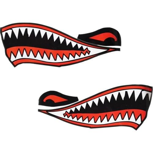 2 Pieces / Set Cool Shark Teeth Mouth Vinyl Decals Stickers for Kayaks Canoes Fish Boat Dinghy Car Truck Window