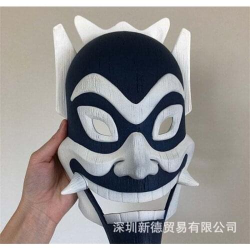 2021 New Type Blue White Smile Mask Samurai Mask Japan Prajna Mask Evil Devil Demon Latex Mask Hannya Cosplay Party Costume Mask