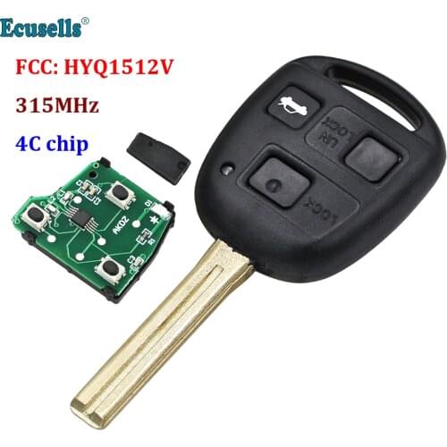 3 Buttons 315MHz with 4C Chip Remote Key fob for Lexus ES300 GS300 GS400 GS430 LS400 IS300 RX300 with short blade