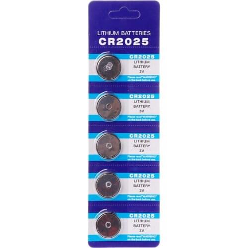 5PCS 5PCS Lithium Battery CR2025 3V Cell Coin Batteries DL2025 BR2025 KCR2025 CR 2025 Car Key Button Watch Computer Electronic