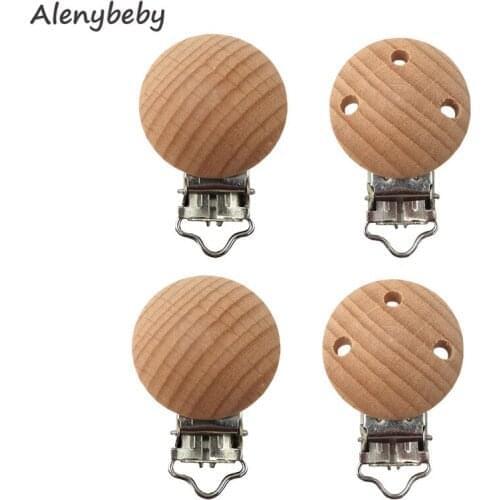 50pc Beech Wood Pacifier Chain Accessory Silicone Bead Baby Teether Infant Soother Clip Nipple Clasp Toy DIY teething hold Tool