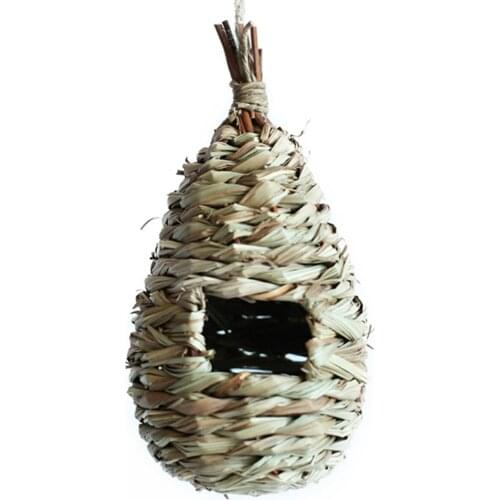 6pcs/Lot Straw Woven Birds Cage Garden Ornament Artificial Bird House Garden Decor Can Be Used As Bird Nest, Garden Decor Etc