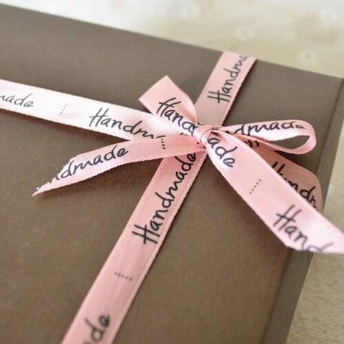 9mm 2M Handmade Printed Polyester Ribbon for Wedding Christmas Party Gift Decor DIY Bow Wrapping Craft Ribbons Card Box Packing