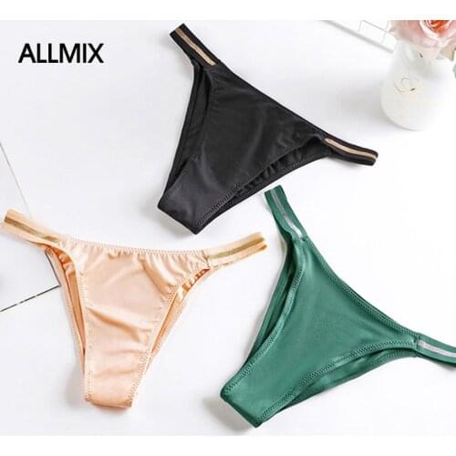 ALLMIX Sexy Womens Cotton Sport Panties Underwear Seamless Thongs Low Rise Belt G-String Comfort Lady Lingerie Panty Soft Tanga