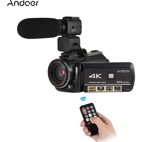 Andoer AC3 Digital Video Camera Camcorder DV Recorder 30X Zoom WiFi Connection 3.1 Inch IPS LCD Touchscreen