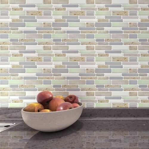 Art3d 6-Sheet 3D Peel and Stick Backsplash Tile,Home Decoration Wall Stickers,12" X 12",Jade Design