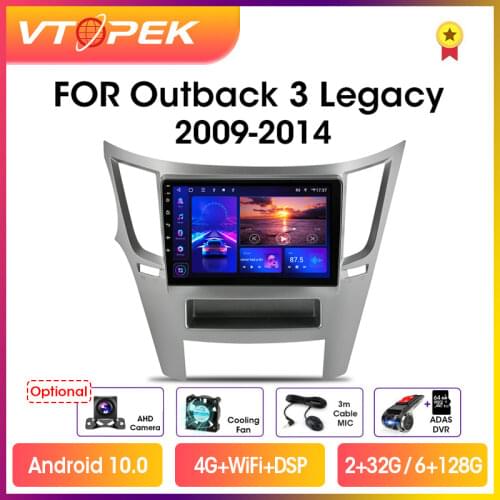 Vtopek 9" DSP 2din Android 10 Car Radio Multimedia Video Player GPS Navigaion For Subaru Outback 4 Legacy 5 2009-2014 Head Unit