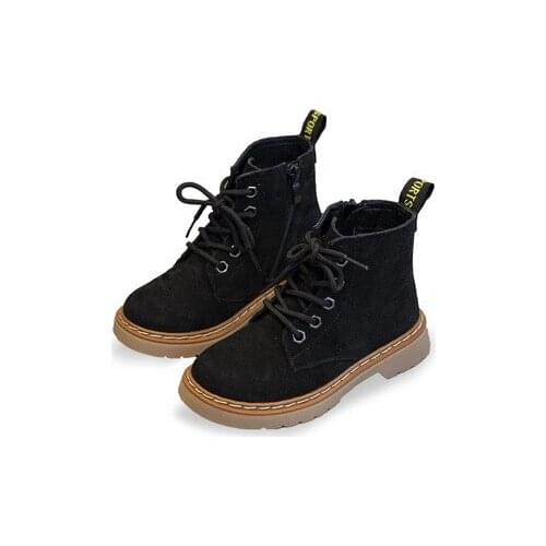 Boots Childrens Shoes Kids boots girls Martin boots genuine leather boys boots lace-up flat with whole sale hot winter shoes