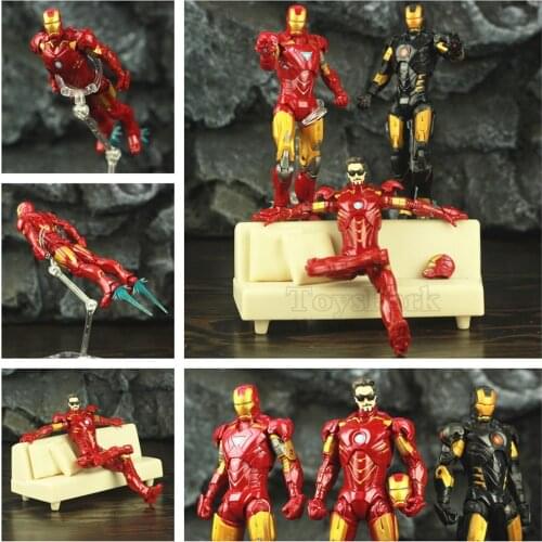 Iron Man Marvel Now MK4 MK6 Mark IV VI Armor 6" Action Figure Movie Tony Stark Sunglasses Sofa KOs ML Legends Toys Doll Model