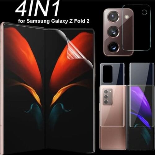 4-in-1 Hydrogel Film for Samsung Galaxy Z Fold 3 Fold3 5G Front Back Screen Protectors Samsun ZFold3 Z Fold2 ZFold2 Camera Glass