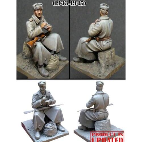 1/35 Scale Unpainted Resin Soviet soldier at rest (base included) collection figure