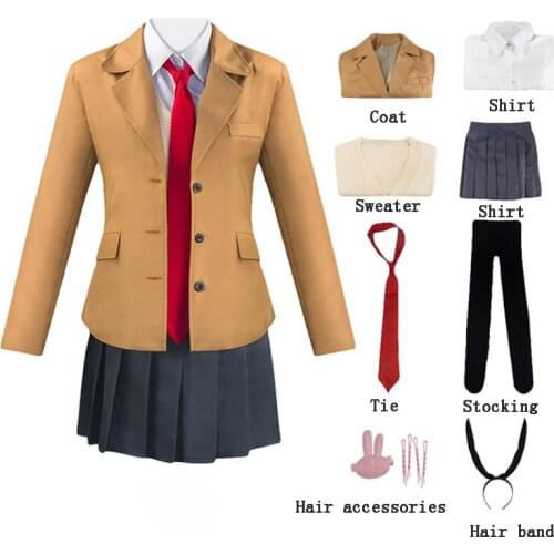 Anime Cosplay Costume Sakurajima Mai Seishun Buta Yarou Series Women School Uniforms Wig Halloween High School Girls Party Suits