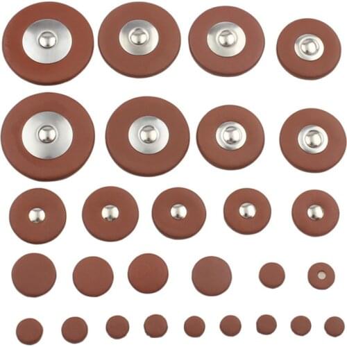 25/26/28 PCS Saxophone Leather Pad Tenor Sax Leather Pads Replacement for Alto Saxophone 8mm-37mm Cushion