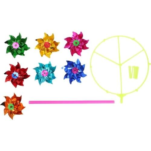 Colorful DIY Sequins Windmill Wind Spinner Home Garden Yard Decoration Kids Toys