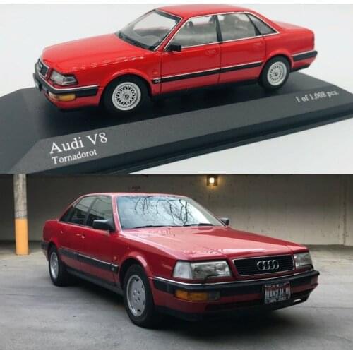 Minichamps 1:43 Audi V8 1988 Flagship Luxury Car Collector Edition Metal Diecast Model Vintage Car Toy Gift