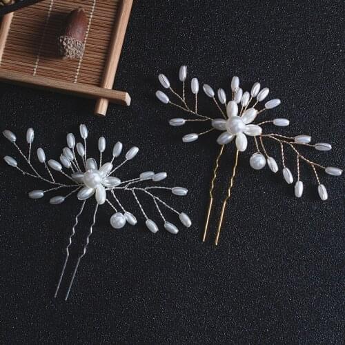 Fashion Pearl Hair Clip Women Hairpin Girls Hairpins Barrette Flower Headwear Hairgrip Bridal Wedding Hair Accessories