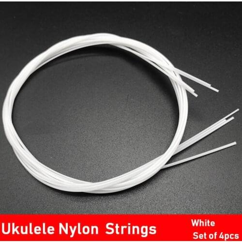 Set of 4pcs Ukulele Nylon Strings White Ukulele Hawaii Mini Guitarra Strings Soprano Concert Tenor Ukulele Guitar Accessories