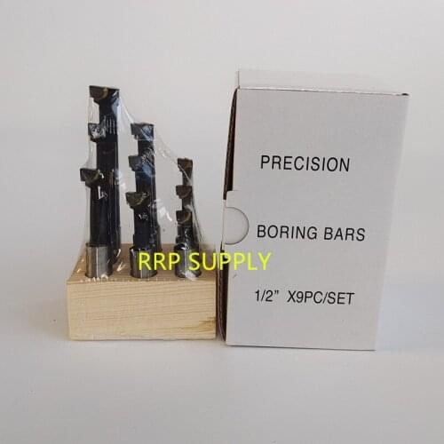 Free shipping 1/2" inch type 9pcs/set, Carbide tipped boring bar set 1/2", use for F1-12 boring head, boring fixture