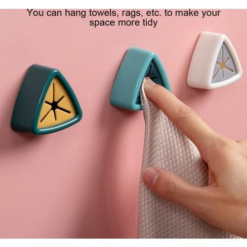 Mini Kitchen Towel Rack Wall Mounted Bathroom Storage Holder Free-punching ABS Silicone Organizer Universal Clips